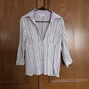 Dress Barn Lavender Striped Blouse